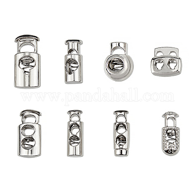 100 pcs/lot 2-hole square metal alloy stoppers toggle cord locks Drawstring  lock bungee cord Silver/ Gun Black/bronze - AliExpress