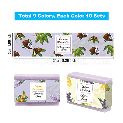 Wholesale PandaHall Elite 90Pcs 9 Color Handmade Soap Paper Tag 
