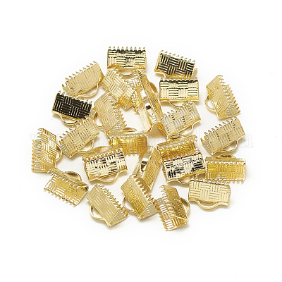 Embouts de sertissage de ruban de laiton&nbsp;KK-T032-148G-1
