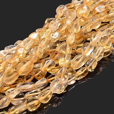 Pépites de citrine perles naturelles brins G-J335-27-1