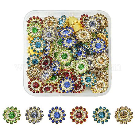60 pièces 6 couleurs strass boutons RB-YW0001-08-1