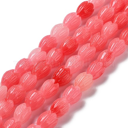 Chapelets de perles en corail synthétique G-Q1007-01B-01-1