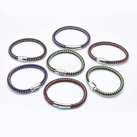 Braided Microfiber Leather Cord Bracelets BJEW-G591-1