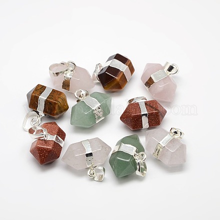 Natural & Synthetic Double Terminated Pointed Gemstone Pendants G-P049-P-1