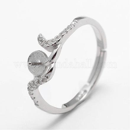 925 Sterling Silver Finger Ring Components STER-F026-83P-1
