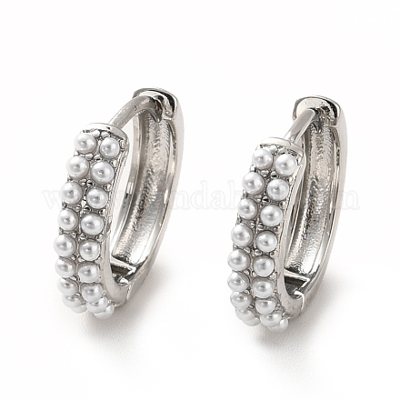 Boucles d'oreilles créoles en perles d'acrylique EJEW-K093-10P-1