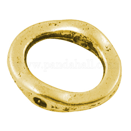 チベットスタイル合金ビーズフレーム  リング  アンティーク黄金  鉛フリー＆カドミウムフリー  15x13x3.5mm  穴：1.5mm X-GLF10768Y-1