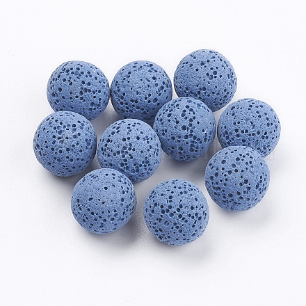 Perles de pierre de lave naturelle non cirées G-I190-14mm-B04-1