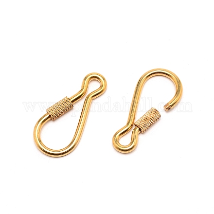 真鍮製ネジカラビナロックチャーム  ネックレス作り用  ゴールドカラー  53.5x25x4mm  内径：46.5x18mm KK-TAC0013-01-1