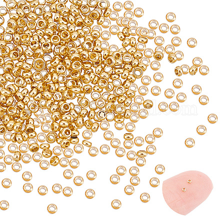 UNICRAFTALE About 400pcs 24K Gold Plated Spacer Beads 1.5mm Rondelle Stainless Steel Beads Metal Stopper Beads for DIY Necklaces Bracelets Jewelry Making STAS-UN0041-38-1