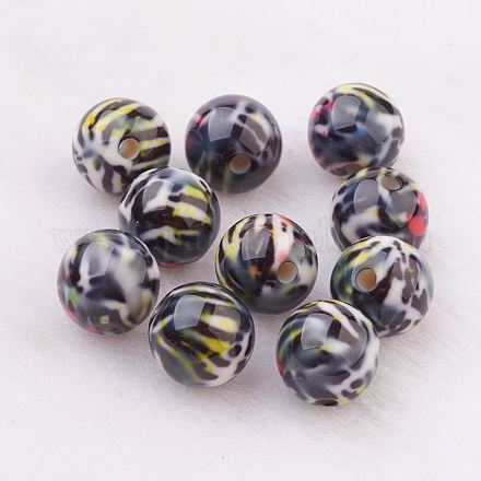 Spray Painted Resin Beads GLAA-F049-A04-1