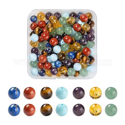 100 Pcs 7 Colors Chakra Yoga Healing Stone Kits G-LS0001-04-1