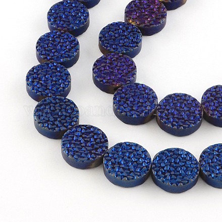 Flat Round Electroplated Matte Non-magnetic Synthetic Hematite Bead Strands X-G-R259-59B-1