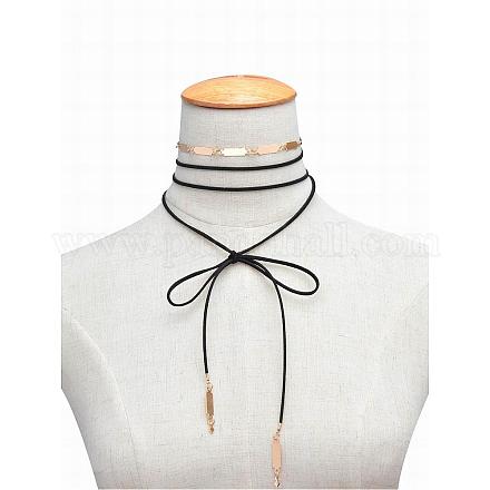 Gargantilla de cordón de lana collares en capas NJEW-N0065-010B-1