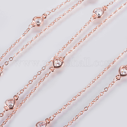 Handgefertigte Perlenketten aus Messing KK-G338-14RG-1