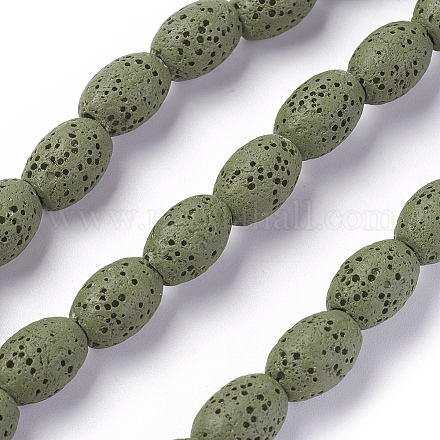 Brins de perles de pierre de lave naturelle G-F671-03A-15-1