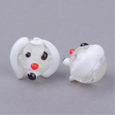 Luminous Handmade Puppy Lampwork Beads LAMP-T002-02H-1