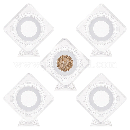 Вращающиеся пластиковые плоские круглые монетницы OBOX-WH0005-12-1