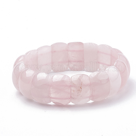 Naturelle quartz rose de perle bracelets extensibles BJEW-S137-21-1