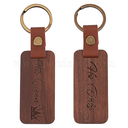 GORGECRAFT 2 Styles Engraved Wooden Keychain Word His Only/His Queen Teacher Keychains Gifts Bulk Inspirational Quote Appreciation Keyrings Motivational Key Chains for Graduation Anniversary WOOD-GF0001-81-1