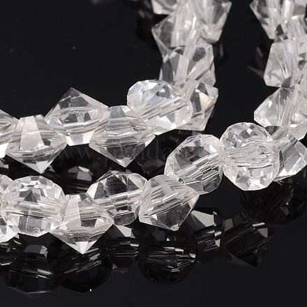 Diamond Shape Transparent Glass Bead Strands EGLA-J101-02-1