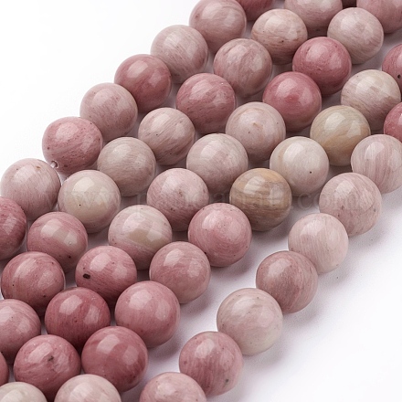 Chapelets de perles en rhodonite naturelle X-G-G099-10mm-33-1