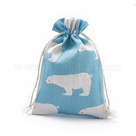 Polycotton(Polyester Cotton) Packing Pouches Drawstring Bags ABAG-S003-01A-1