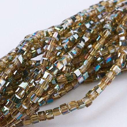 Chapelets de perles en verre électroplaqué EGLA-F121-HP-A01-1