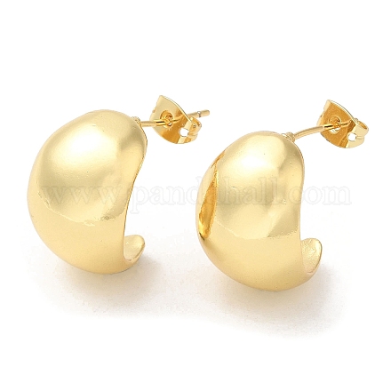 Boucles d'oreilles en forme de goutte de torsion en laiton plaqué en rack pour femmes EJEW-K247-01G-1