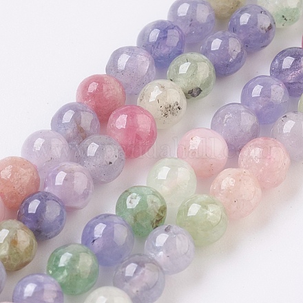Fili di perle di tanzanite naturale e tormalina G-F568-101-4mm-1