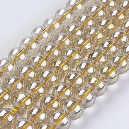 Chapelets de perles en verre électroplaqué GLAA-K025-PL-8mm-A01-1