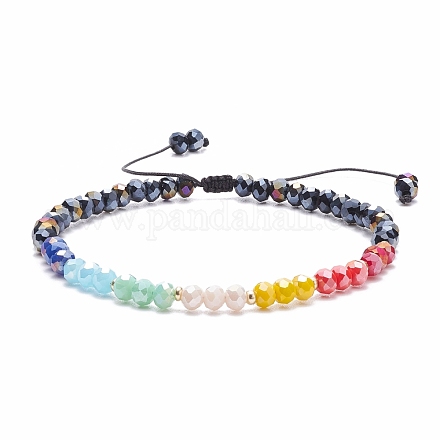 Braccialetto di perline intrecciate di vetro bling per le donne BJEW-TA00101-1