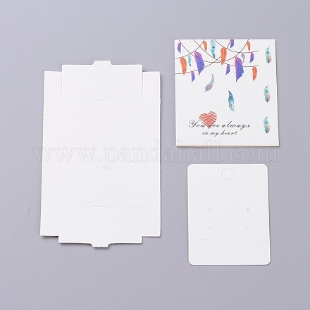 Kraftpapierboxen und Grafikkarten für Ohrringschmuck CON-L015-A01-1
