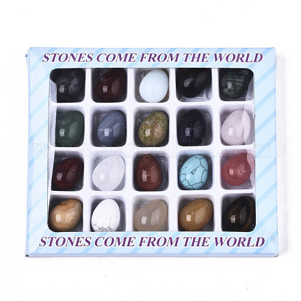 Piedra de huevo de piedras preciosas mixtas naturales y sintéticas G-N0327-007-1