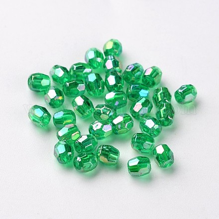 AB Color Plated Eco-Friendly Transparent Acrylic Barrel Beads TACR-L002-3mm-18-1