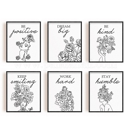 Stampe su tela superdant minimaliste con fiori AJEW-WH0173-147-1