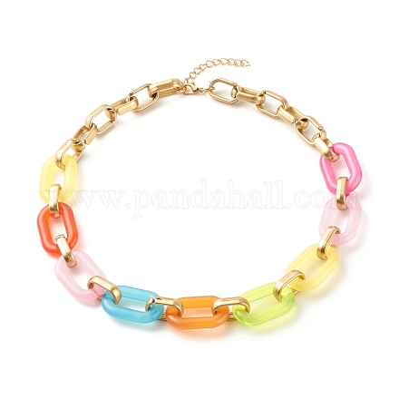 Двухцветное акриловое ожерелье-цепочка для девочек-подростков NJEW-JN03758-1