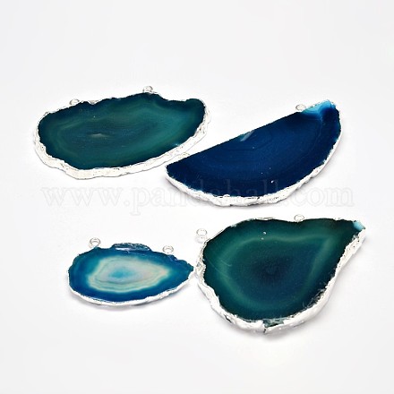 Dyed Nuggets Natural Agate Pendants G-A144-14-1