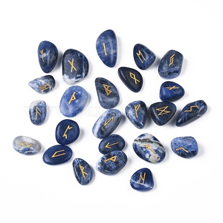 Geschnitzte Perlen aus natürlichem Sodalith G-M366-04-1