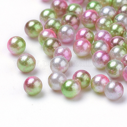 Rainbow Acrylic Imitation Pearl Beads OACR-R065-6mm-08-1