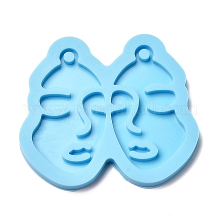 Moldes de silicona de cara abstracta DIY-F056-01B-01B-1