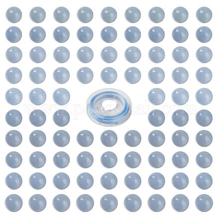 100pcs 8mm perles rondes d'angélite naturelles DIY-LS0002-53-1
