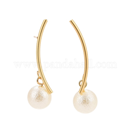 Barre avec boucles d'oreilles pendantes en perle acrylique EJEW-C022-17G-1