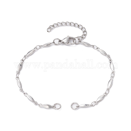 304 fabrication de bracelet en chaîne à maillons ovales en acier inoxydable AJEW-JB01183-1