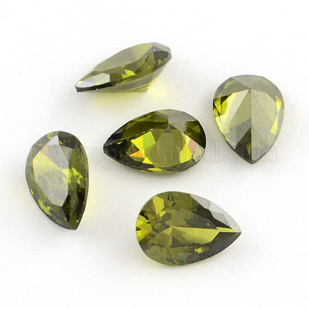 Teardrop Shaped Cubic Zirconia Pointed Back Cabochons ZIRC-R011-14x10-05-1