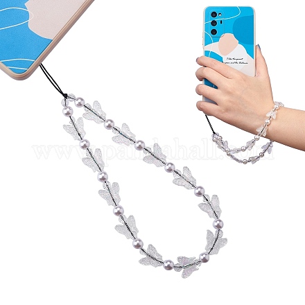 Lanière de téléphone en perles acryliques HJEW-SW00017-04-1