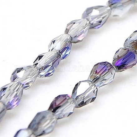 Electroplate Glass Beads Strands EGLA-J029-H04-1
