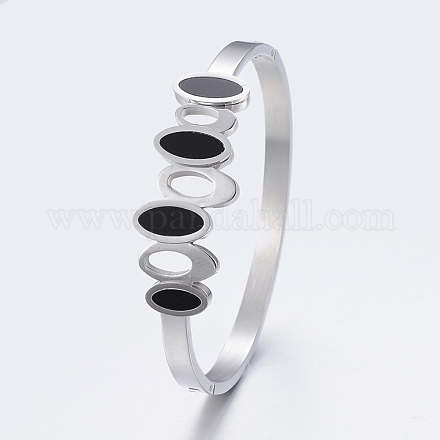 304 Stainless Steel Bangles BJEW-I255-62P-1