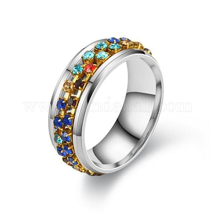 Вращающееся кольцо на палец с цветным хрусталем PW-WG94001-33-1
