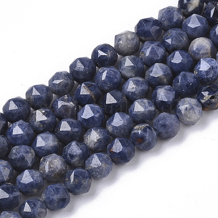 Chapelets de perles en saphir naturel G-S361-4mm-009-1